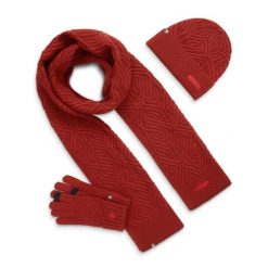 Zestaw czapka, szalik i rękawiczki Fitness Siroko Triad Pumpkin Red. Czerwone szaliki SIROKO, bez wzorów, z materiału. Za 106.00 zł.