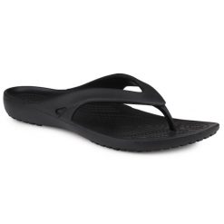 Japonki damskie Crocs KADEE II FLIP. Czarne klapki Crocs, bez wzorów, bez obcasa. W wyprzedaży za 109.00 zł.