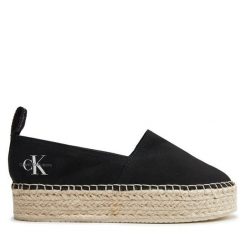 Espadryle Calvin Klein Jeans. Czarne espadryle Calvin Klein Jeans, bez wzorów, z jeansu, bez obcasa, bez zapięcia. Za 199.99 zł.
