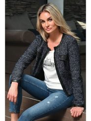 Bleu d'Azur Koszulka "Chloe" w kolorze białym rozmiar: 52. Białe bluzki Bleu d'Azur, w ażurowe wzory, klasyczne, bez kołnierzyka, bez ramiączek. Za 106.13 zł.
