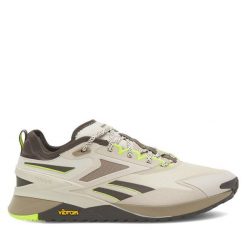 Buty na siłownię Reebok. Brązowe obuwie sportowe Reebok, bez zapięcia, na fitness i siłownię. Za 319.99 zł.