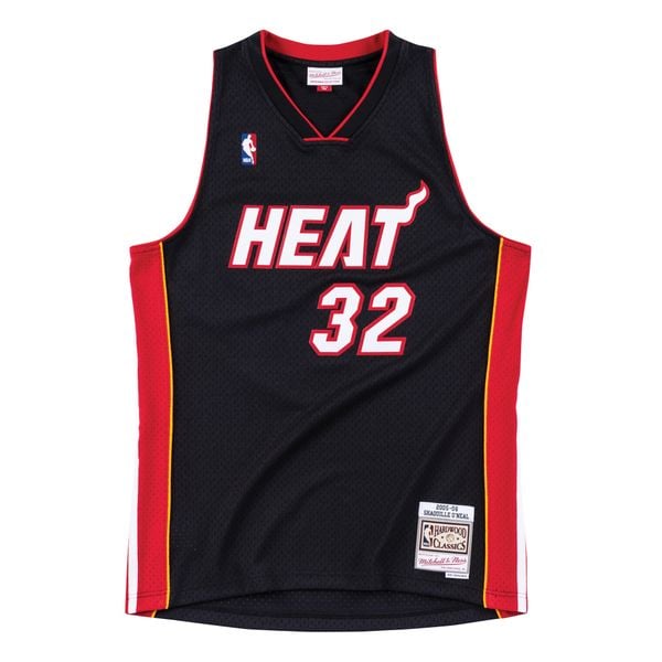 Koszulka Nba Miami Heat Shaquille O'Neal. Czarne bluzki Mitchell & Ness, xl, bez wzorów, sportowe, bez kołnierzyka, bez ramiączek. Za 513.50 zł.