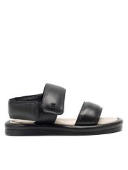 Gino Rossi Sandały LLEIDA-01 Czarny. Czarne sandały Gino Rossi, bez wzorów, ze skóry, bez obcasa, na płaskiej podeszwie, bez zapięcia. Za 399.99 zł.