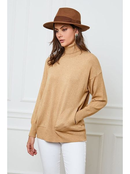 Joséfine Golf "Elona" w kolorze beżowym rozmiar: S. Brązowe golfy Joséfine, s, bez wzorów, z kaszmiru, bez ramiączek. Za 227.31 zł.