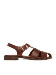 Beverly Hills Polo Club Sandały EO-WB-GEMMA-13 Brązowy. Brązowe sandały Beverly Hills Polo Club, bez wzorów, ze skóry, bez obcasa, na płaskiej podeszwie, bez zapięcia. Za 349.99 zł.