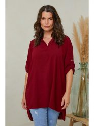 Curvy Lady Bluzka w kolorze bordowym rozmiar: 44/46. Czerwone bluzki Curvy Lady, bez wzorów, klasyczne, bez kołnierzyka, bez ramiączek. Za 100.52 zł.