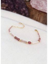 L'Atelier de Gaia Pozłacana bransoletka z perłami i kwarcem rozmiar: onesize. Białe bransoletki L'Atelier de Gaia, z kwarcem, pozłacane. Za 109.78 zł.