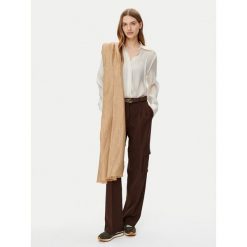 Szal LAUREN RALPH LAUREN. Brązowe szaliki Lauren Ralph Lauren, bez wzorów. Za 419.99 zł.