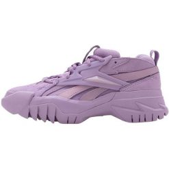 Adidasy Reebok X Cardi B Club C V2, Kobiety. Fioletowe obuwie sportowe Reebok, ze skóry, bez zapięcia. W wyprzedaży za 290.00 zł.