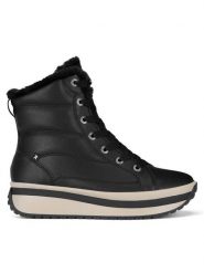 Rieker Revolution Lifestyle Botki W0963-01 Czarny. Czarne botki Rieker Revolution Lifestyle, bez wzorów, ze skóry, bez obcasa, na koturnie, bez zapięcia. Za 399.00 zł.