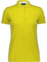 CMP Koszulka polo w kolorze żółtym rozmiar: 40. Żółte bluzki CMP, bez wzorów, z bawełny, bez kołnierzyka, bez ramiączek. Za 75.55 zł.