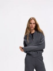 Kardigan z domieszką modalu - ciemnoszary. Szare kardigany Reserved, l, bez wzorów, z dzianiny. Za 139.99 zł.