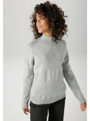 Aniston Sweter w kolorze jasnoszarym rozmiar: 38. Szare swetry Aniston, bez wzorów, bez ramiączek. Za 65.99 zł.