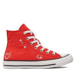 Trampki Converse. Czerwone trampki Converse, bez wzorów, bez zapięcia. Za 229.99 zł.