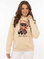 Zwillingsherz Bluza "Safari Leopard" w kolorze beżowym rozmiar: XXL. Brązowe bluzy Zwillingsherz, xxl, bez wzorów, z kapturem. Za 211.31 zł.