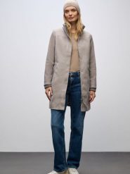 Street One Krótki płaszcz Kobiety beżowy, 46. Brązowe płaszcze Street One, bez wzorów, z dzianiny, bez kaptura. Za 479.95 zł.