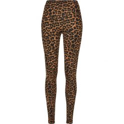 Miękkie Legginsy Damskie Z Nadrukiem Lamparta. Brązowe legginsy Urban Classics, xl, bez wzorów. Za 80.99 zł.