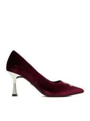 Juicy Couture Szpilki EO-R24SS94659 Bordowy. Czerwone szpilki Juicy Couture, bez wzorów, z materiału, bez obcasa, na szpilce, bez zapięcia. Za 199.99 zł.