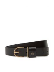 Calvin Klein Pasek Damski Ck Metal Loop Round Buckle 25Mm LV04F7039G Czarny. Czarne paski Calvin Klein, bez wzorów, ze skóry. Za 199.99 zł.