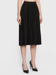 Nissa Spódnica plisowana F13604 Czarny Regular Fit. Czarne spódnice Nissa, bez wzorów, z wiskozy, midi. Za 439.99 zł.