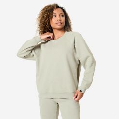 Bluza damska Domyos Gym & Pilates. Zielone bluzy DOMYOS, xs, bez wzorów, z materiału, bez kaptura. Za 69.99 zł.