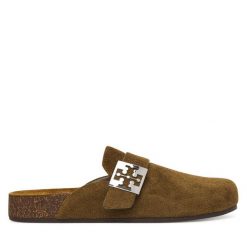 Klapki Tory Burch. Zielone klapki Tory Burch, bez wzorów, bez obcasa. Za 1,459.00 zł.
