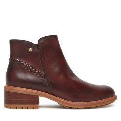 Botki Pikolinos. Brązowe botki Pikolinos, bez wzorów, bez obcasa, na słupku, bez zapięcia. Za 729.99 zł.