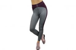 Leginsy fitness damskie Leggins GREY-HEART. Szare legginsy sportowe Gym Hero, s, bez wzorów, z elastanu, na fitness i siłownię. Za 99.99 zł.