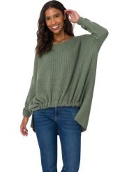 Heine Sweter w kolorze zielonym rozmiar: 44/46. Zielone swetry Heine, bez wzorów, bez ramiączek. Za 34.99 zł.