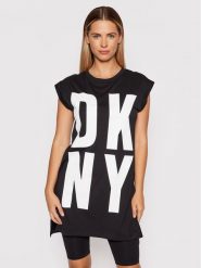 DKNY T-Shirt P1RHRB2M Czarny Regular Fit. Czarne t-shirty DKNY, m, bez wzorów, z bawełny, bez kołnierzyka, bez ramiączek. Za 139.99 zł.