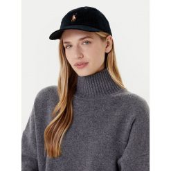 Czapka z daszkiem Polo Ralph Lauren. Czarne czapki Polo Ralph Lauren, bez wzorów. Za 399.99 zł.
