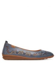 Pikolinos Baleriny W4C-4927 Niebieski. Niebieskie baleriny Pikolinos, bez wzorów, ze skóry, bez obcasa. Za 459.99 zł.