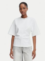 Calvin Klein Jeans T-Shirt LV047G235G Biały Regular Fit. Białe t-shirty Calvin Klein Jeans, s, bez wzorów, z jeansu, bez kołnierzyka, bez ramiączek. Za 369.99 zł.