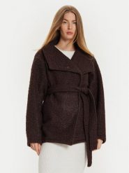 Gina Tricot Płaszcz zimowy 24039 Brązowy Oversize. Brązowe płaszcze Gina Tricot, na zimę, l, bez wzorów, z syntetyku, bez kaptura. Za 259.99 zł.