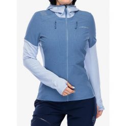 Bluza z kapturem damska La Sportiva Session Tech Hoody. Niebieskie bluzy La Sportiva, na zimę, l, bez wzorów, z kapturem. Za 576.99 zł.