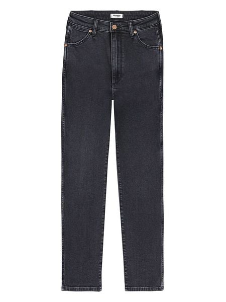 Wrangler Dżinsy - Slim fit - w kolorze antracytowym rozmiar: W26/L34. Czarne jeansy Wrangler, l, z aplikacjami, z podwyższonym stanem. Za 132.95 zł.