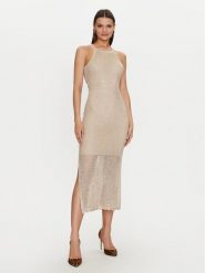 Guess Sukienka letnia W4YK50 Z37G0 Beżowy Regular Fit. Brązowe sukienki Guess, na lato, xl, z aplikacjami, z syntetyku, bez kołnierzyka, bez ramiączek. Za 429.99 zł.
