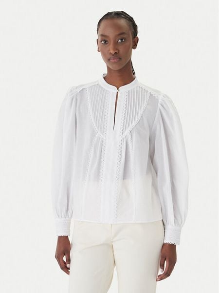 JOOP! Bluzka Bionda 30102139 Biały Regular Fit. Białe bluzki Joop!, bez wzorów, z bawełny, bez kołnierzyka, bez ramiączek. Za 412.99 zł.