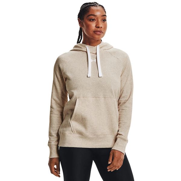 Bluza damska Under Armour Rival Fleece HB Hoodie. Brązowe bluzy sportowe Under Armour, xl, bez wzorów, bez kaptura. W wyprzedaży za 130.40 zł.