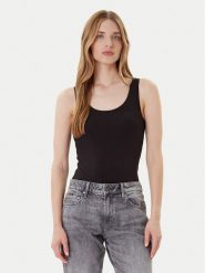 G-Star Raw Top Base D07210-3310 Czarny Slim Fit. Czarne topy G-Star, s, bez wzorów, z bawełny, bez kołnierzyka, bez ramiączek. Za 69.99 zł.