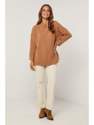 Soft Cashmere Sweter w kolorze jasnobrązowym rozmiar: 38/40. Brązowe swetry Soft Cashmere, bez wzorów, bez ramiączek. Za 152.99 zł.