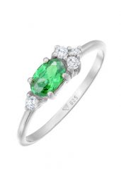 Elli Damski pierścionek zaręczynowy Ekstrawagancki zielony z kryształami cyrkonii w srebrze próby 925 Sterling Silver Pierścionki 1 ct. Szare pierścionki Elli, z cyrkonią, srebrne. Za 198.99 zł.
