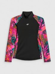 4F Top do pływania z nadrukiem damski - multikolor XS. Brązowe topy 4f, s, bez wzorów, z materiału, bez kołnierzyka, bez ramiączek. Za 149.99 zł.