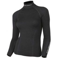 Bluza turystyczna damska Brubeck Wool Merino LS11930. Czarne bielizna sportowa Brubeck, bez wzorów, bez kaptura. Za 348.13 zł.