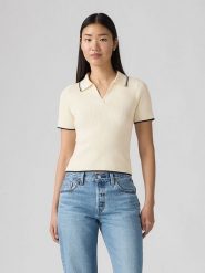 Levi's Koszulka polo w kolorze kremowym rozmiar: M. Brązowe koszulki polo Levi's®, m, bez wzorów, prążkowane, bez kołnierzyka, bez ramiączek. Za 136.45 zł.