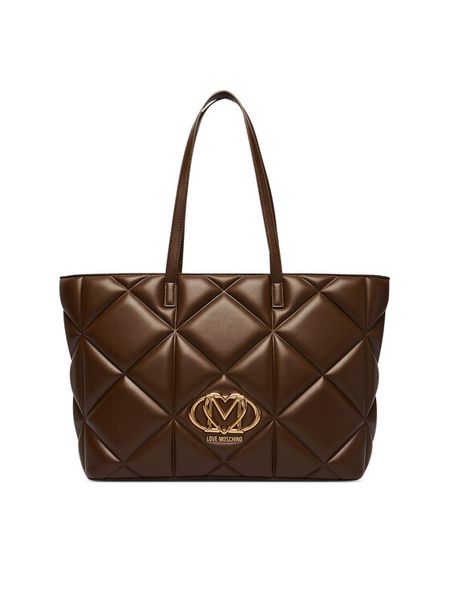 LOVE MOSCHINO Torebka JC4120PP1PLC0300 Brązowy. Brązowe shopper Love Moschino, bez wzorów, ze skóry, bez dodatków. Za 903.99 zł.