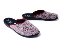 ADANEX 28858 DIL3VD bordowy, kapcie damskie. Czerwone obuwie domowe Adanex, bez wzorów, bez zapięcia. Za 59.99 zł.
