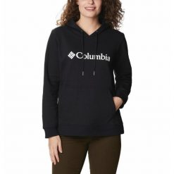Bluza sportowa z kapturem damska Columbia Logo. Czarne bluzy Columbia, l, bez wzorów, z kapturem. Za 212.75 zł.