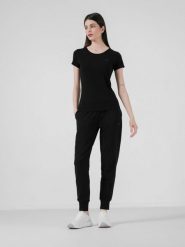 4F Spodnie dresowe joggery damskie S. Czarne spodnie dresowe 4f, s, bez wzorów, z bawełny. W wyprzedaży za 59.99 zł.