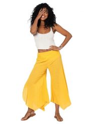 Aller Simplement Spodnie w kolorze żółtym rozmiar: 34/36. Żółte spodnie materiałowe Aller Simplement, bez wzorów, z bawełny. Za 78.99 zł.